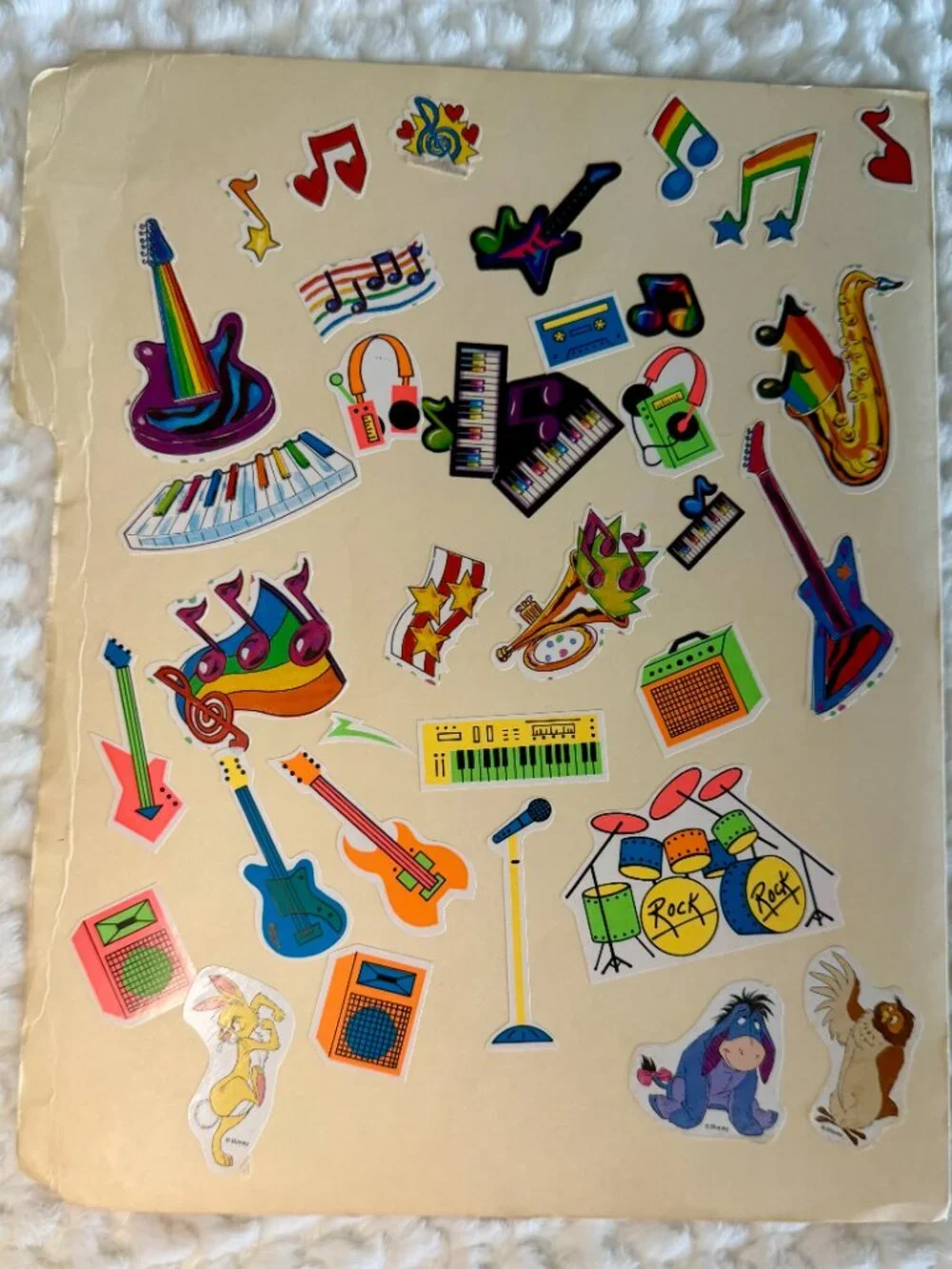 Vintage Lisa Frank Stickered File Folder